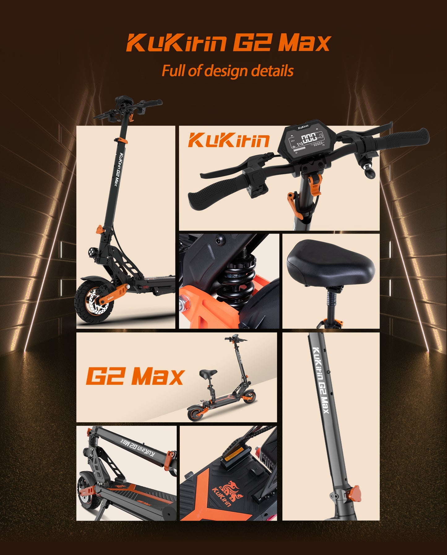 KuKirin G2 Max Electric Scooter | 55km/h Speed | 70km Range | 120kg Load | IP54 Waterproof
