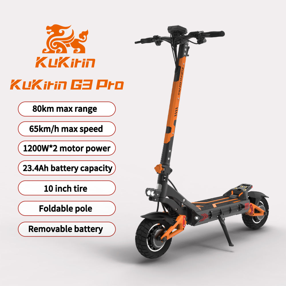KuKirin G3 Pro Electric Scooter | 65km/h Dual-Drive | 80km Range | 120kg Load | IP54 Waterproof