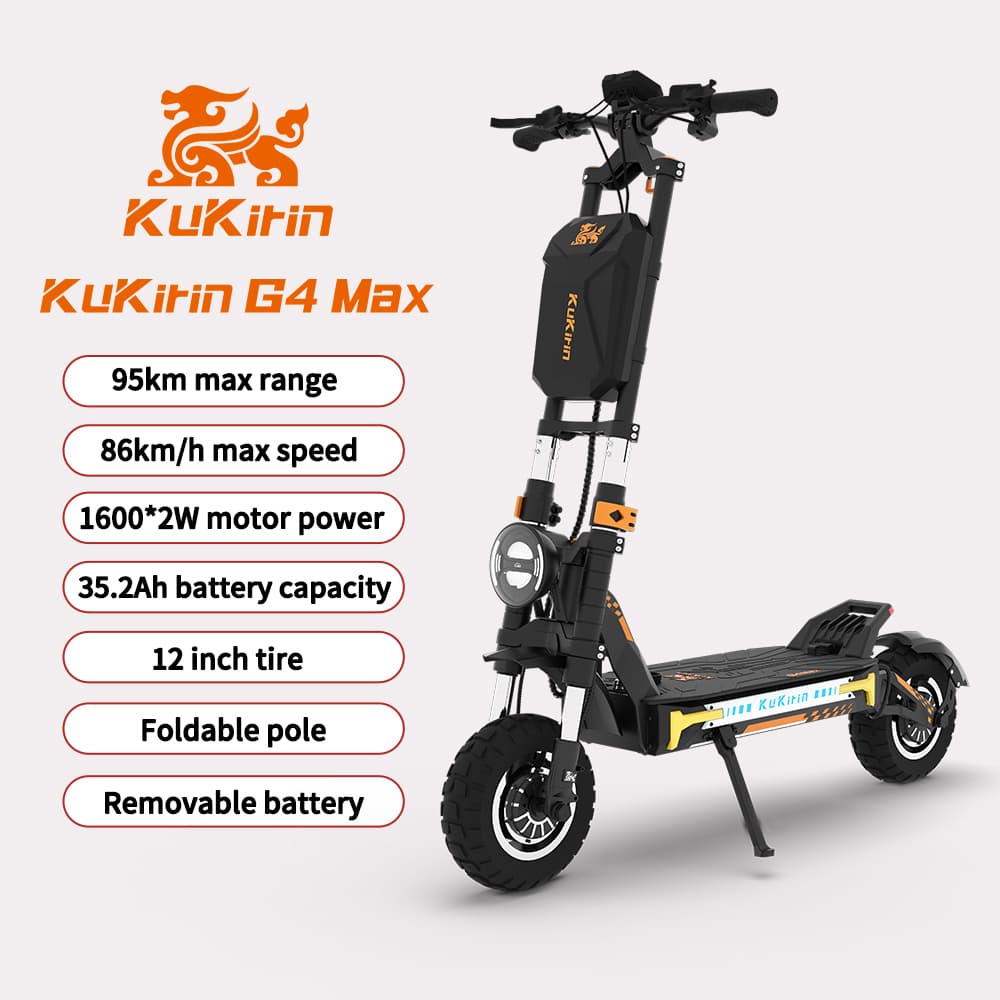 KuKirin G4 Max Electric Scooter | 86km/h Dual-Drive | 95km Range | 150kg Load | IP54 Waterproof