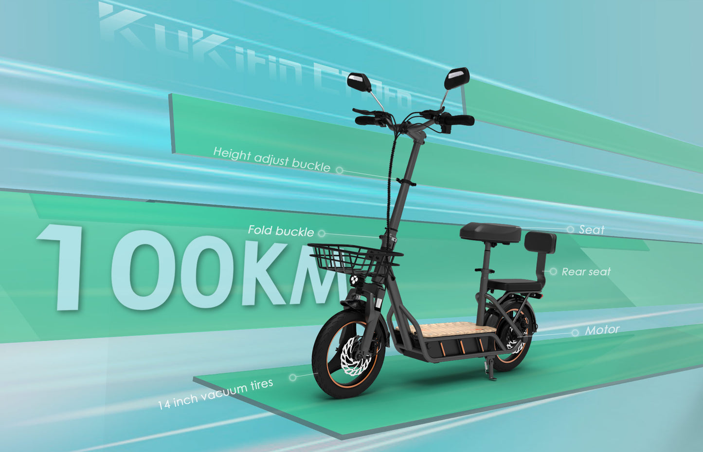 KuKirin C1 Pro Electric Scooter(2024 Version) | 45km/h High Speed | 100km Range | 120kg Load Capacity | IP54 Waterproof