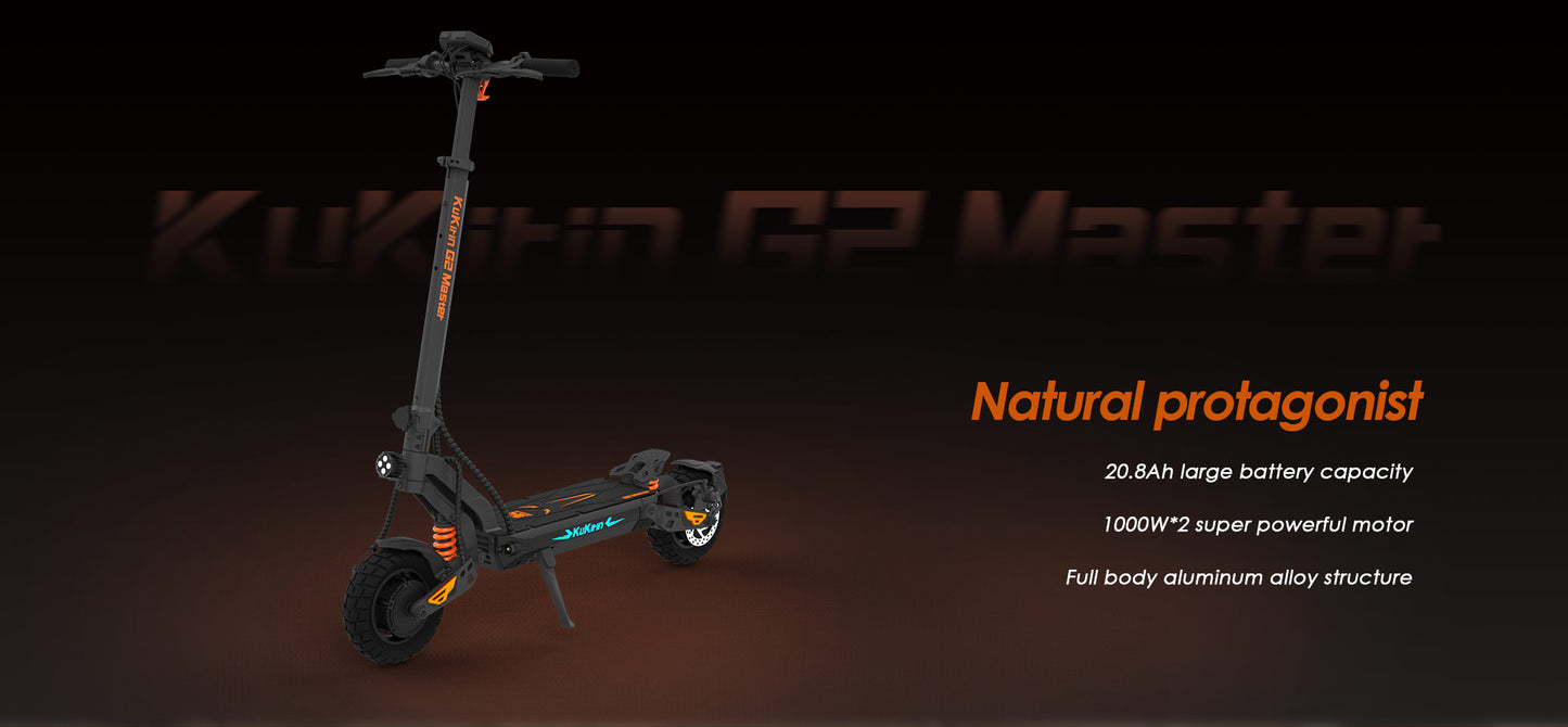 KuKirin G2 Master Electric Scooter | 60km/h Dual-Drive | 70km Range | 120kg Load | IP54 Waterproof