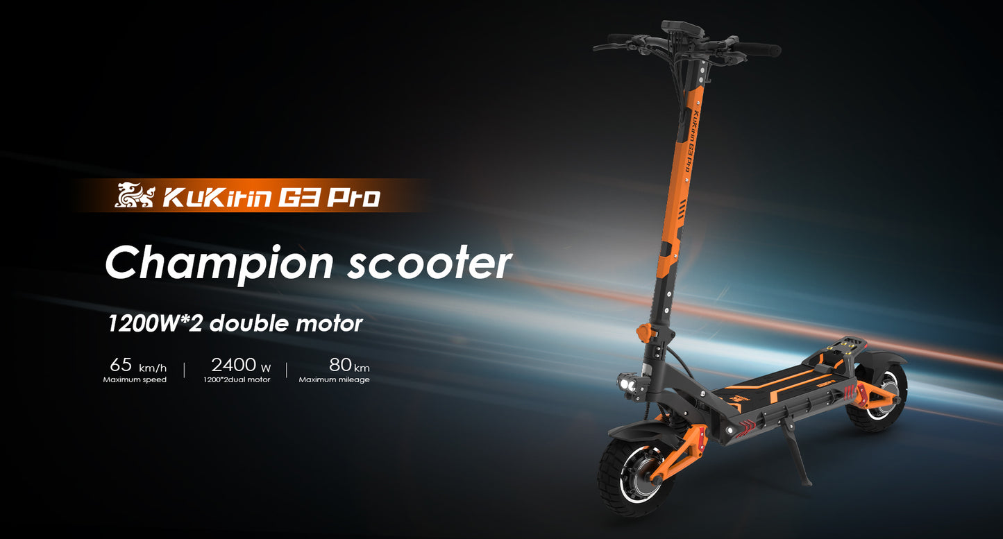 KuKirin G3 Pro Electric Scooter | 65km/h Dual-Drive | 80km Range | 120kg Load | IP54 Waterproof