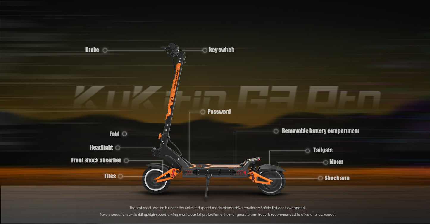 KuKirin G3 Pro Electric Scooter | 65km/h Dual-Drive | 80km Range | 120kg Load | IP54 Waterproof