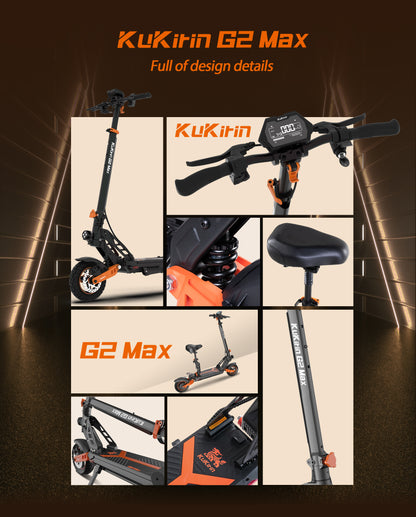 KuKirin G2 Max Electric Scooter | 55km/h Speed | 70km Range | 120kg Load | IP54 Waterproof