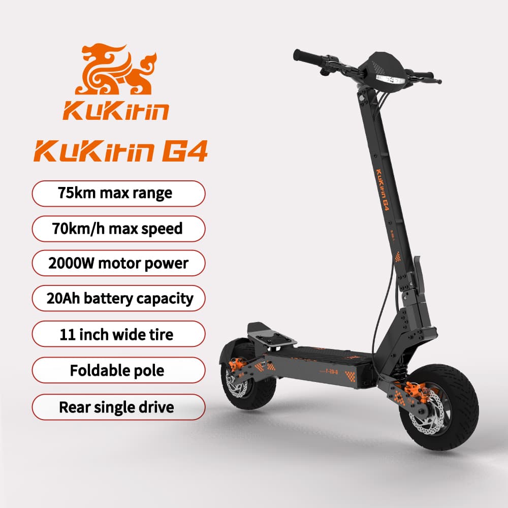 KuKirin G4 Electric Scooter | 70km/h Speed | 75km Range | 120kg Load | IP54 Waterproof