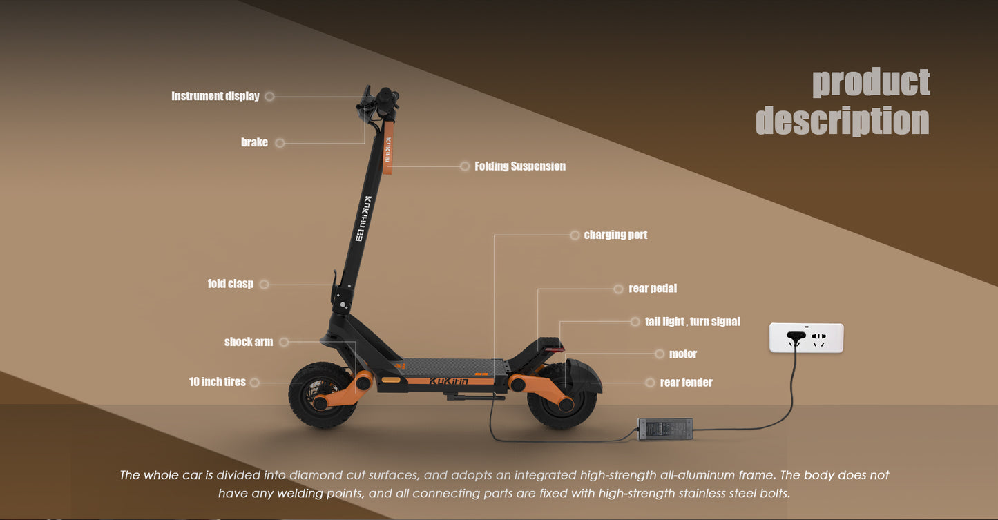 KuKirin G3 Electric Scooter | 50km/h Speed | 63km Range | 120kg Load | IP54 Waterproof