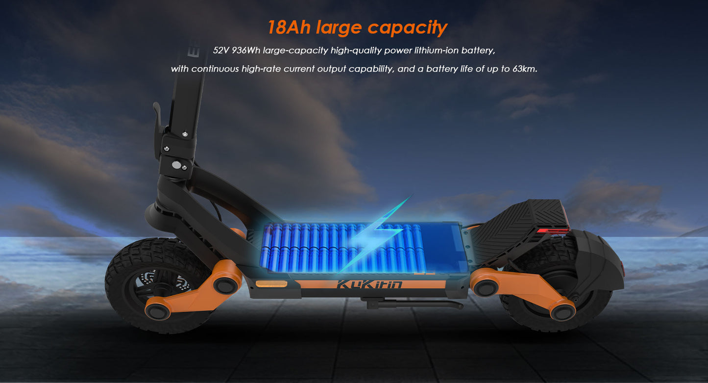 KuKirin G3 Electric Scooter | 50km/h Speed | 63km Range | 120kg Load | IP54 Waterproof