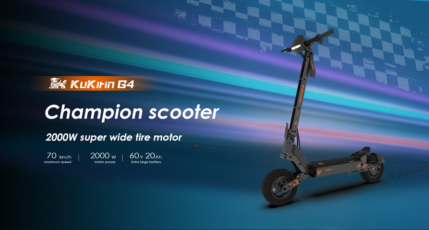 KuKirin G4 Electric Scooter | 70km/h Speed | 75km Range | 120kg Load | IP54 Waterproof