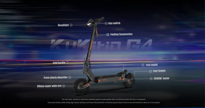 KuKirin G4 Electric Scooter | 70km/h Speed | 75km Range | 120kg Load | IP54 Waterproof