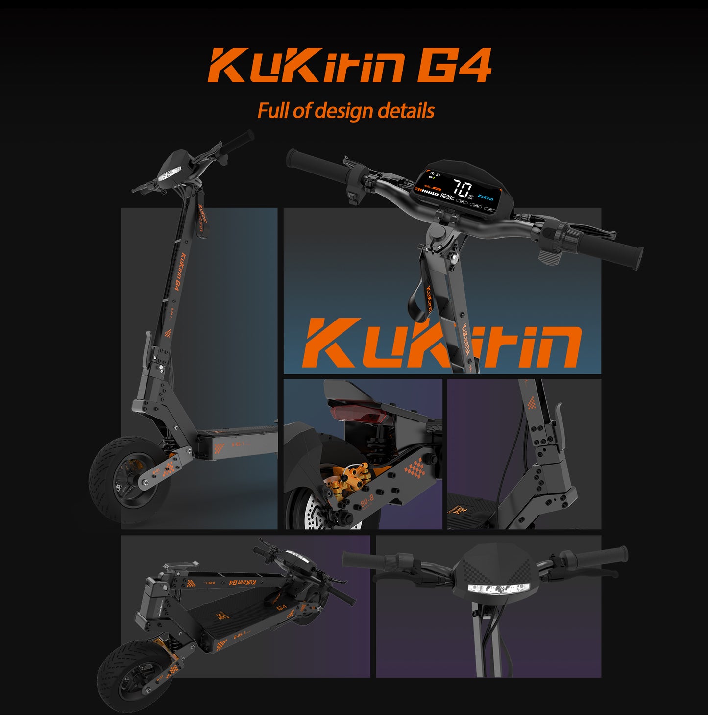KuKirin G4 Electric Scooter | 70km/h Speed | 75km Range | 120kg Load | IP54 Waterproof